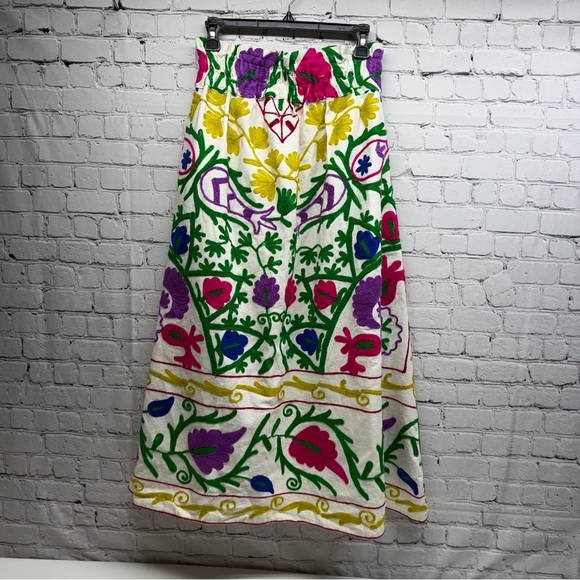AML Embroidered Floral Maxi Skirt  MADE IN INDIA one size - Picture 2 of 12